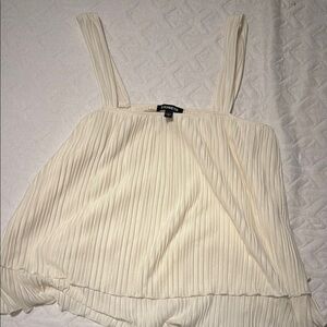 Express Women's Cream Pleated Top